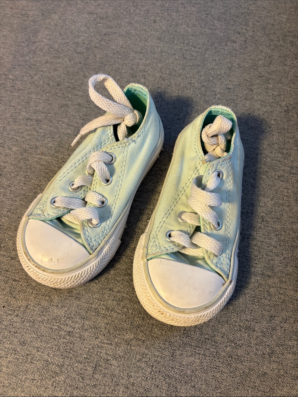 Converse Kids Mint Green Canvas Low-Top Sneakers
